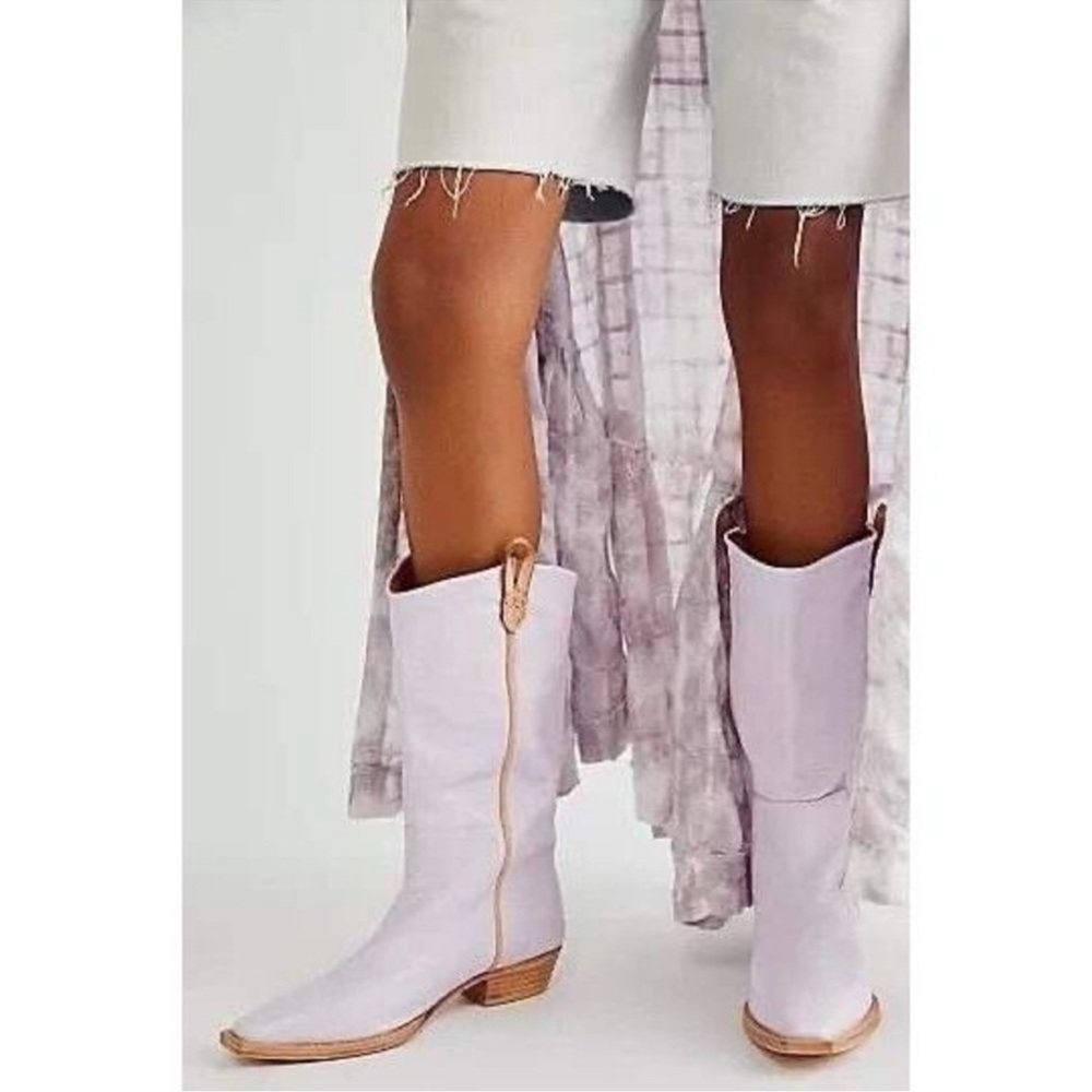 Free People! We The Free Montage Leather Tall Boots In Orchard Pale Purple NWOT!
